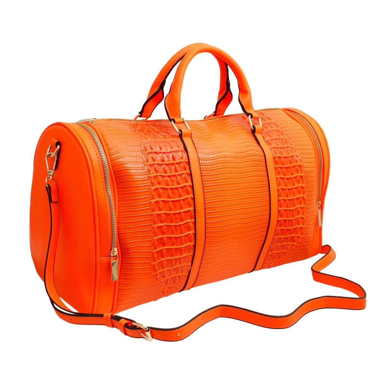 Bright Orange Side Pocket Duffel