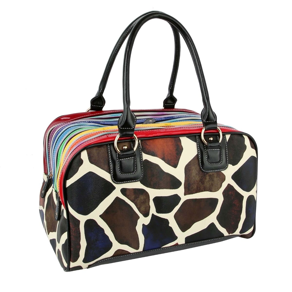 Giraffe Rainbow Zipper Handbag