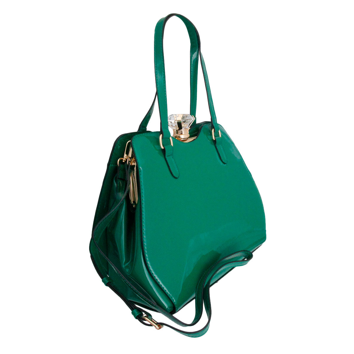 Shiny Green Frame Handbag Set