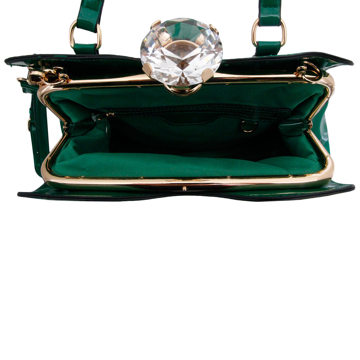 Shiny Green Frame Handbag Set
