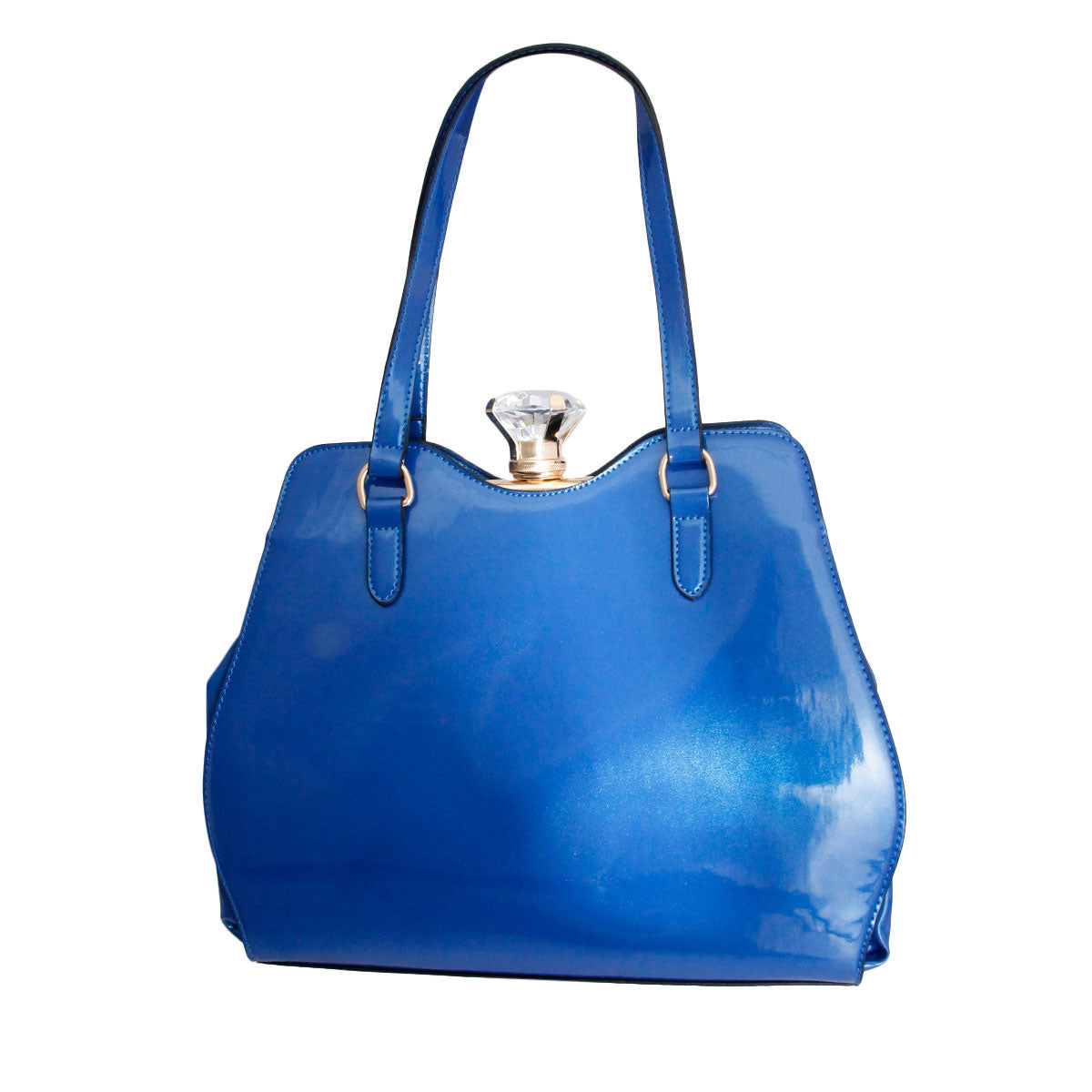 Shiny Royal Blue Frame Handbag Set