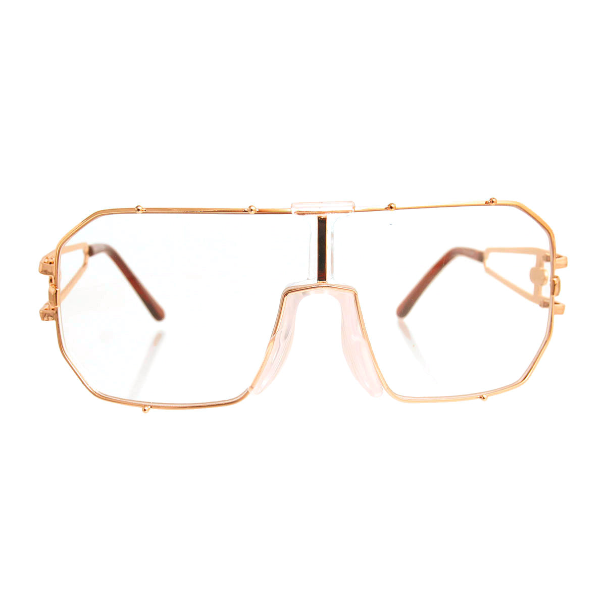 Gold 80&#39;s Square Clear Glasses