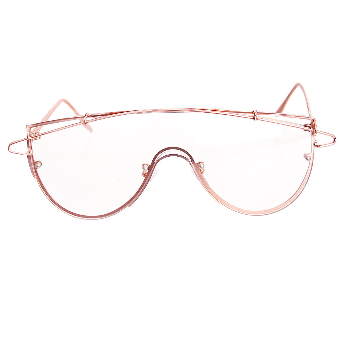 Rose Gold Clear Top Wire Glasses