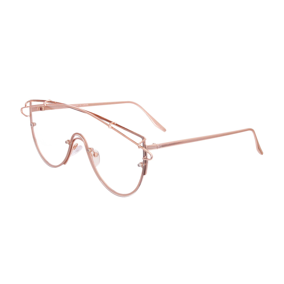 Rose Gold Clear Top Wire Glasses