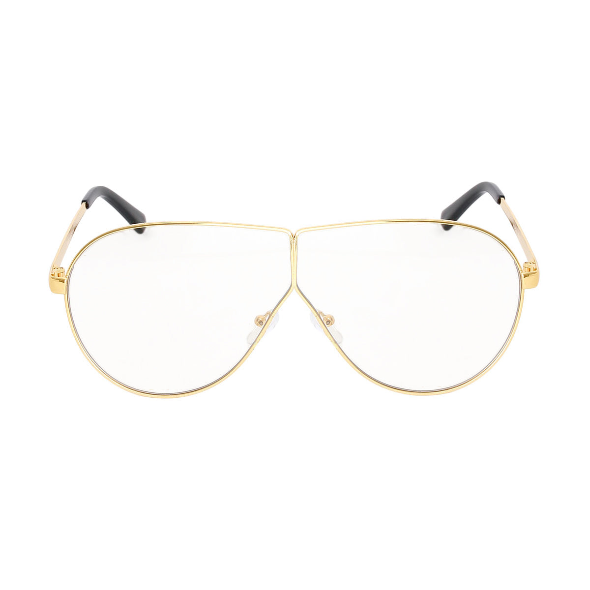 Gold Clear Rounded 80's Glasses