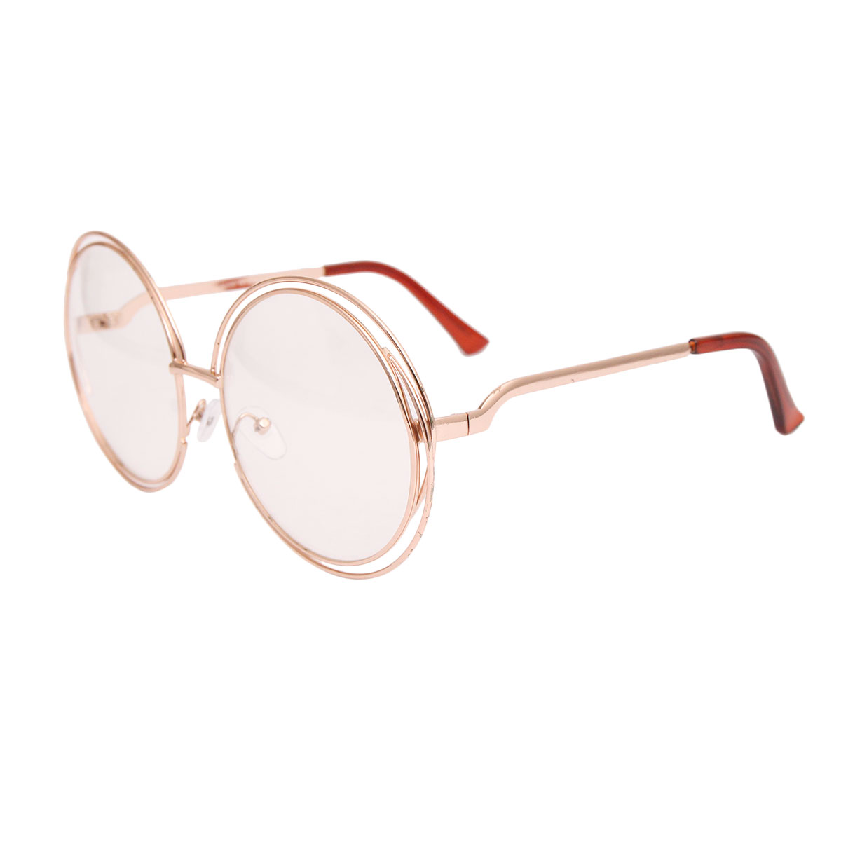 Gold Double Frame Clear Glasses