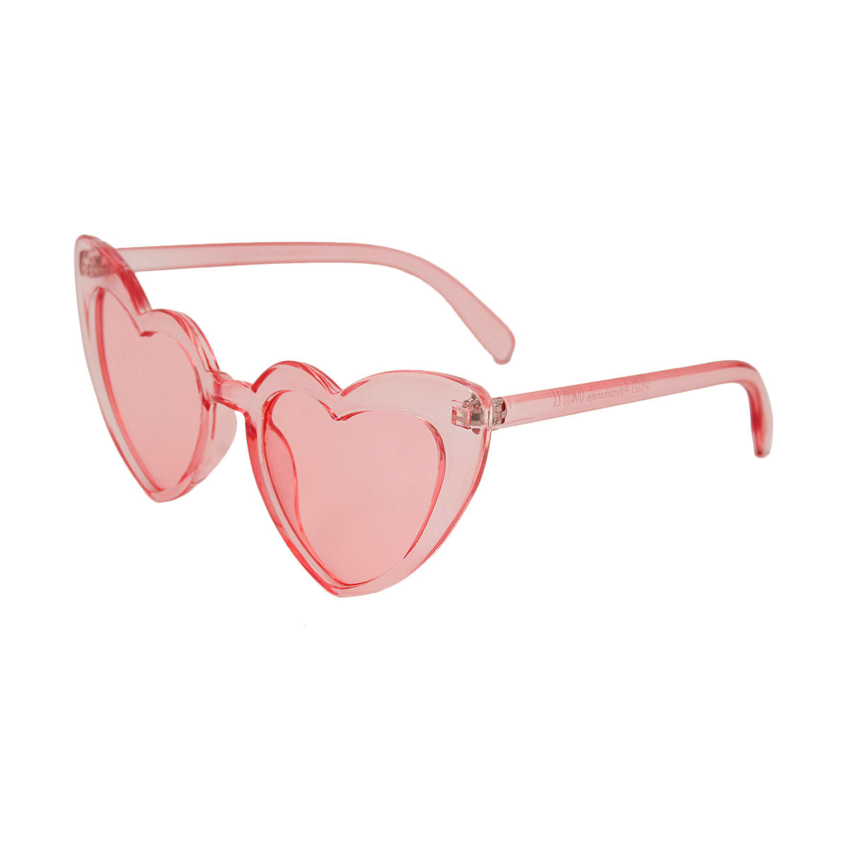 Clear Pink Heart Sunglasses