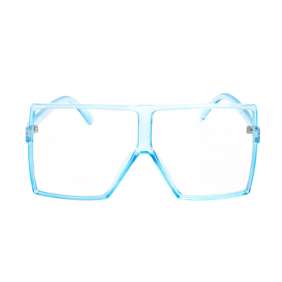 Blue Clear Oversized Square Glasses