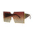 Brown Gradient Square Sunglasses