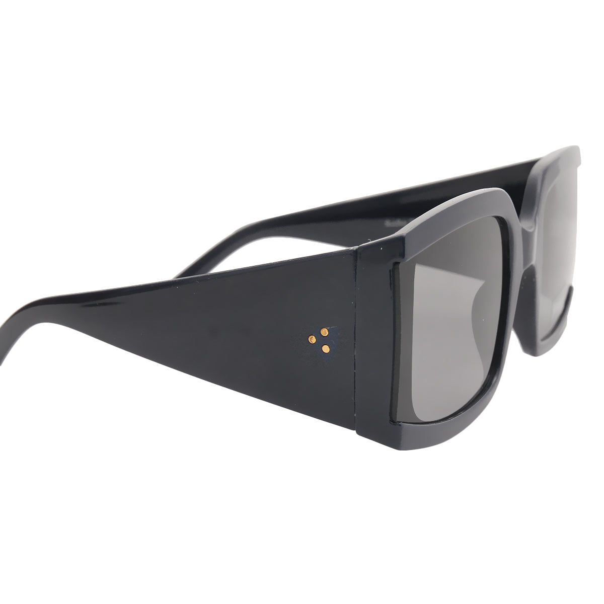 Celine Style Black Square Wrap Edge Sunglasses