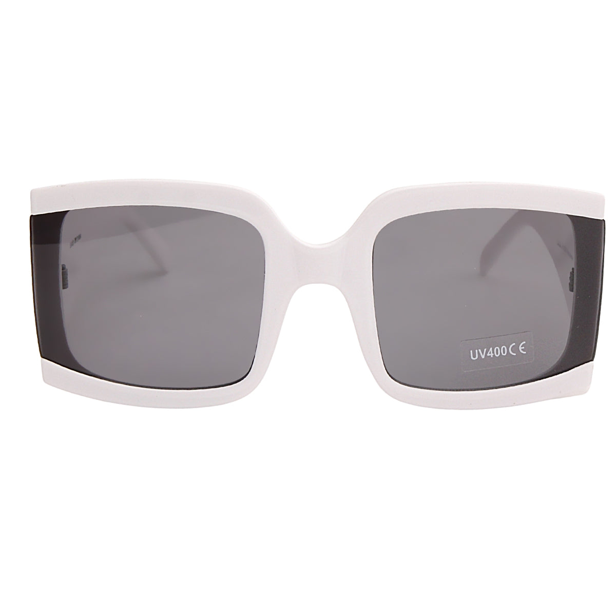 Celine Style White Square Wrap Edge Sunglasses