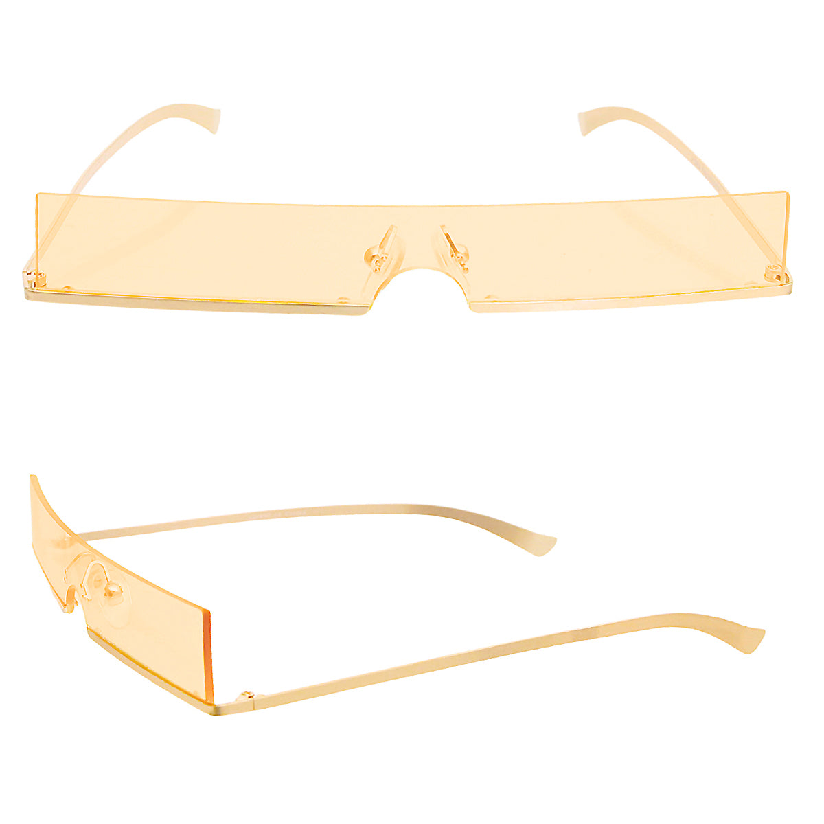 Skinny Orange Bottom Frame Glasses