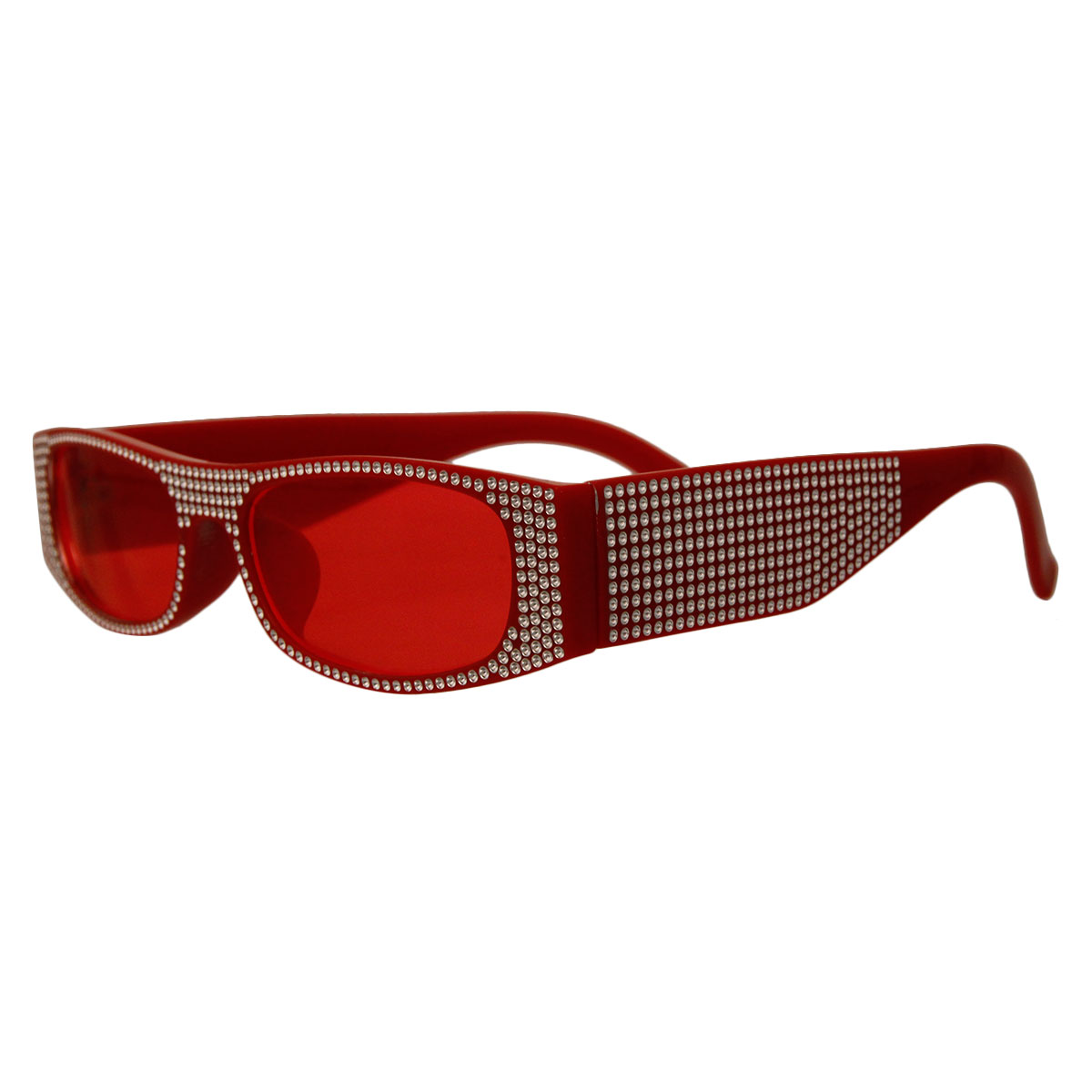 Red Narrow Polka Dot Designer Inspired Sunglasses