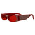 Red Narrow Polka Dot Designer Inspired Sunglasses