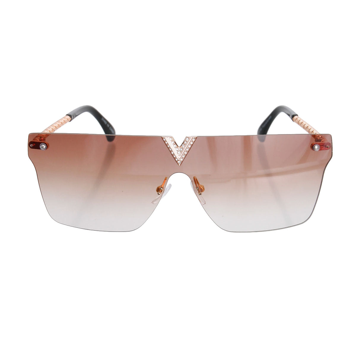 Brown Gradient V Sunglasses