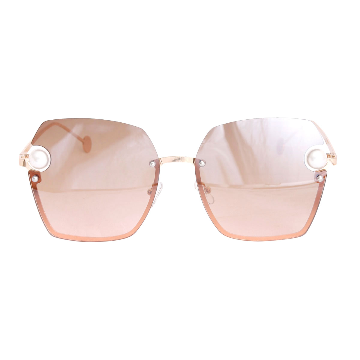 Light Brown Gradient Pearl Sunglasses