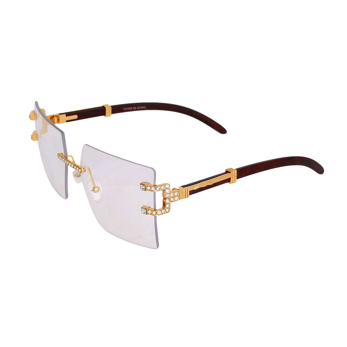 Dark Brown Arm Square Clear Glasses