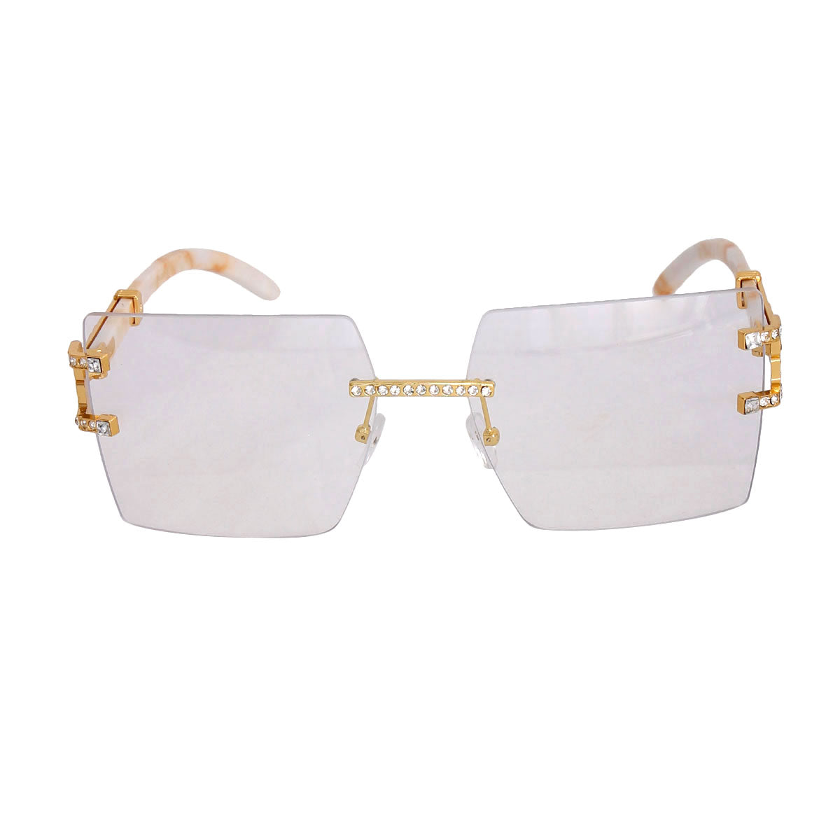 Ivory Arm Square Clear Glasses