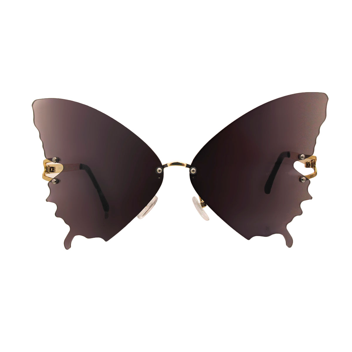 Black Butterfly Rimless Sunglasses