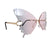 Pink Butterfly Rimless Sunglasses