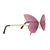 Purple Butterfly Rimless Sunglasses