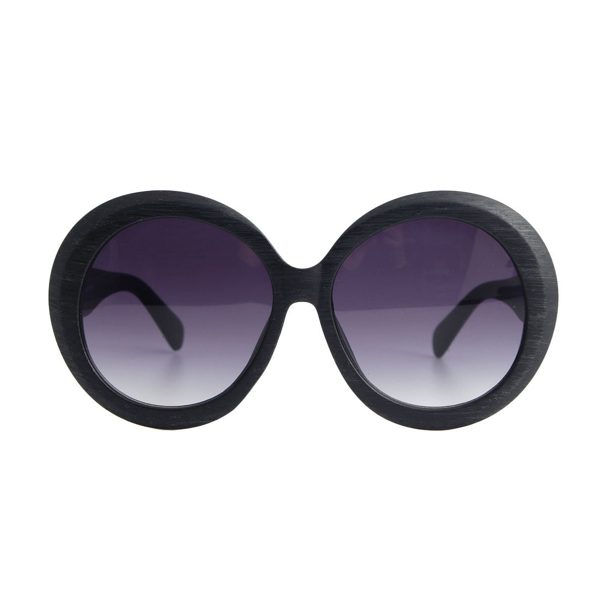 Black Wood Round Sunglasses