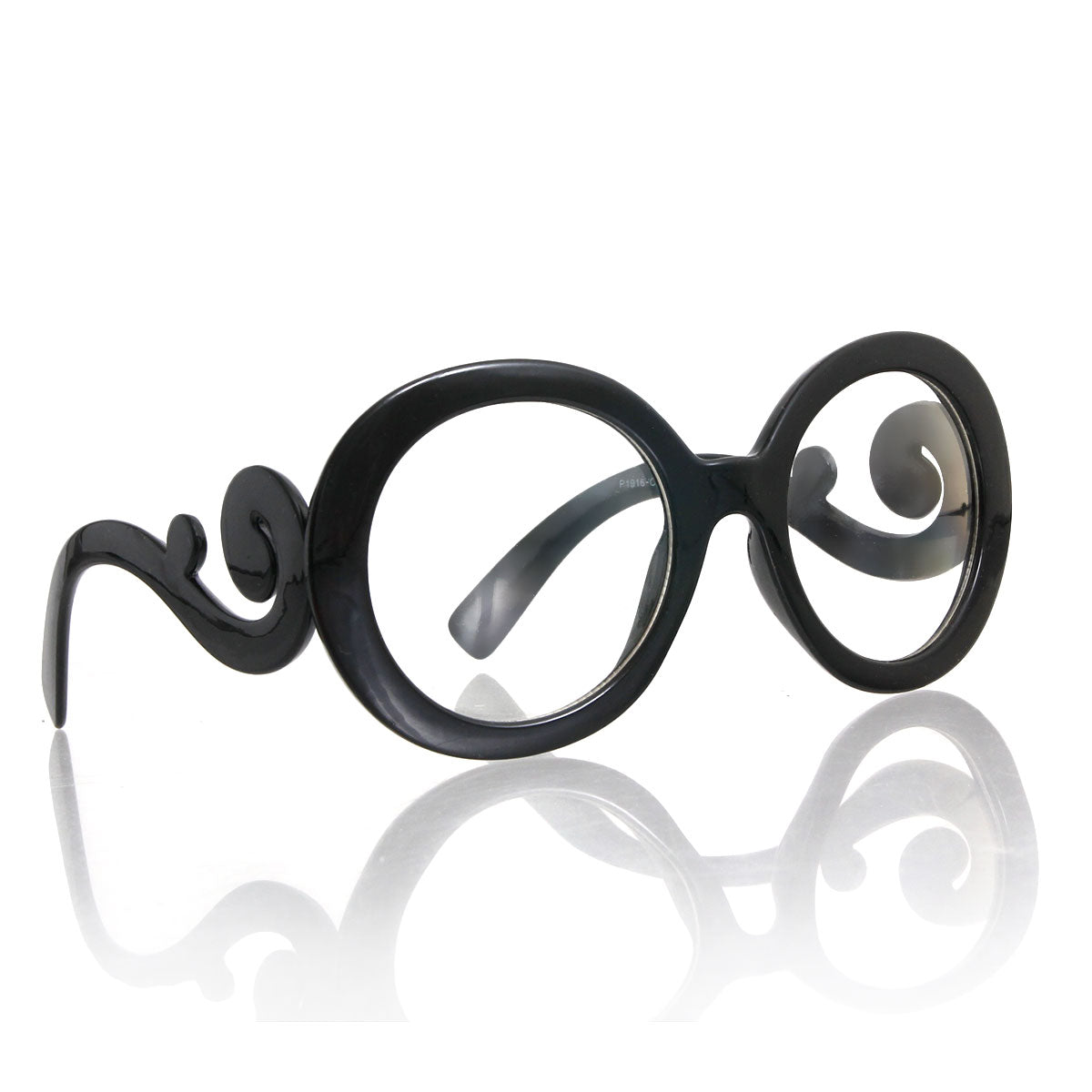 Black Round Designer Clear Glasses