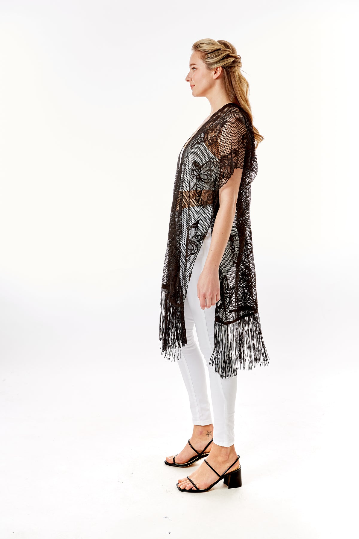 Black Lace Butterfly Beach Cover