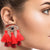 Red Evil Eye Tassel Earrings