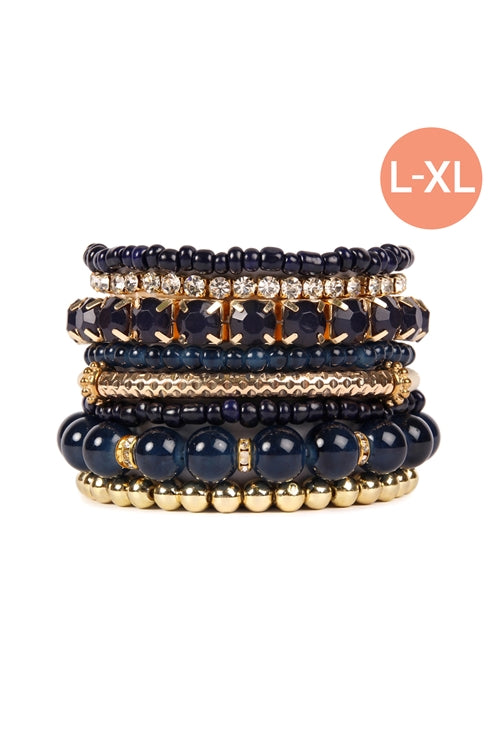 Navy xl stretch bracelet