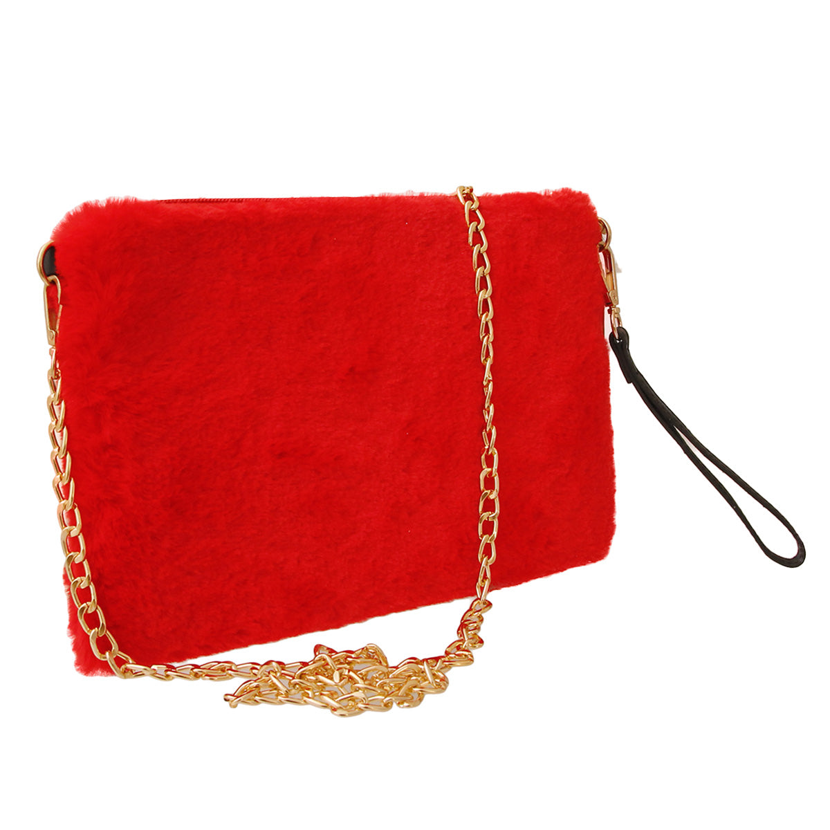 Red Fur Clutch Crossbody