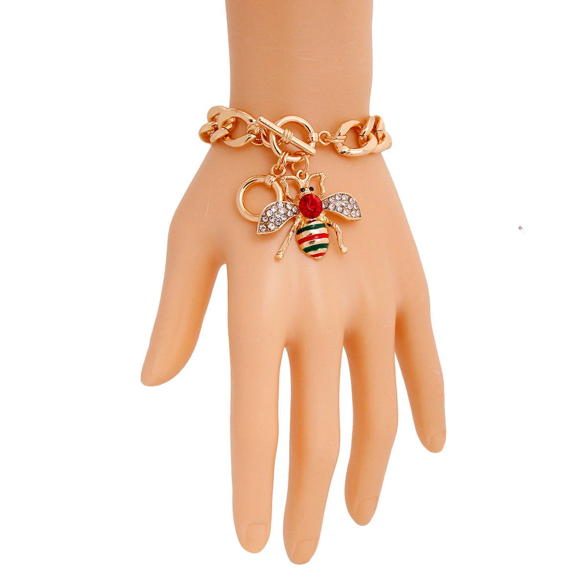 Rhinestone Bee Toggle Bracelet