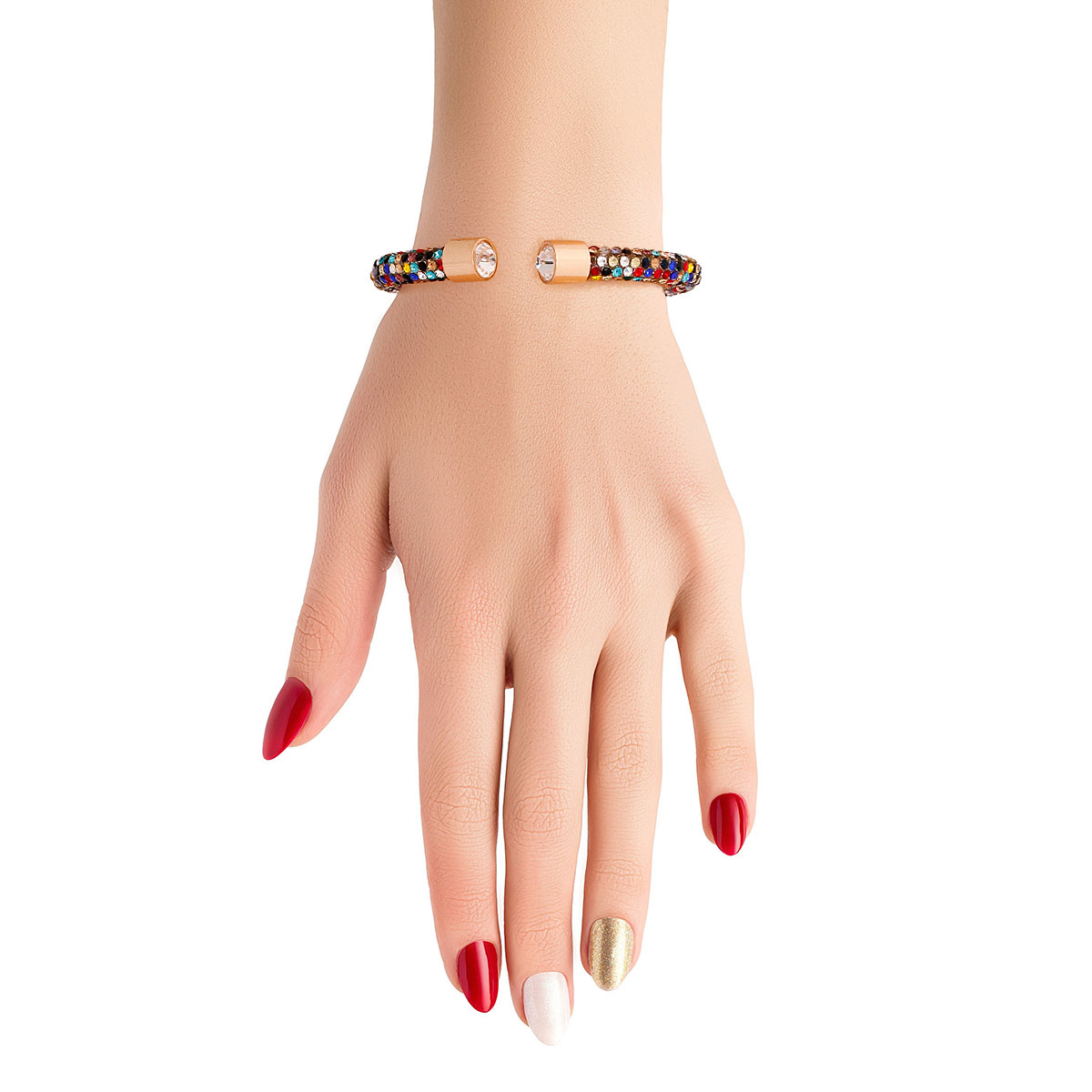 Multi Color Rhinestone Wrap Bangle