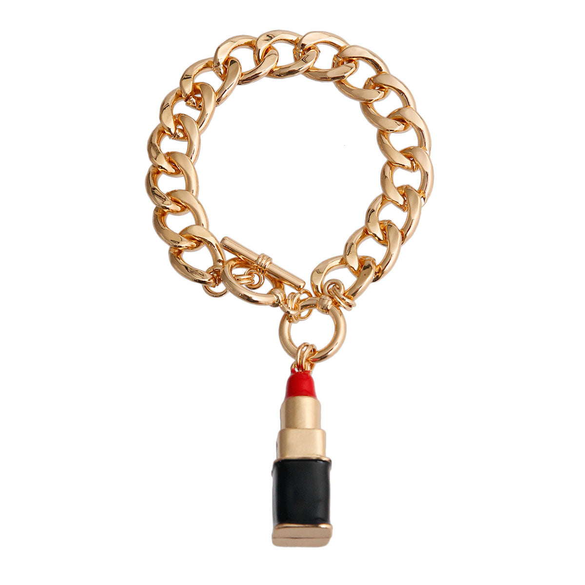 Red Lipstick Charm Bracelet