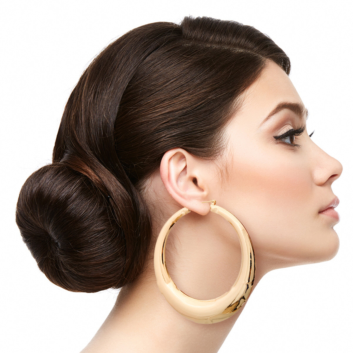 Polished Metal Hoop Earrings