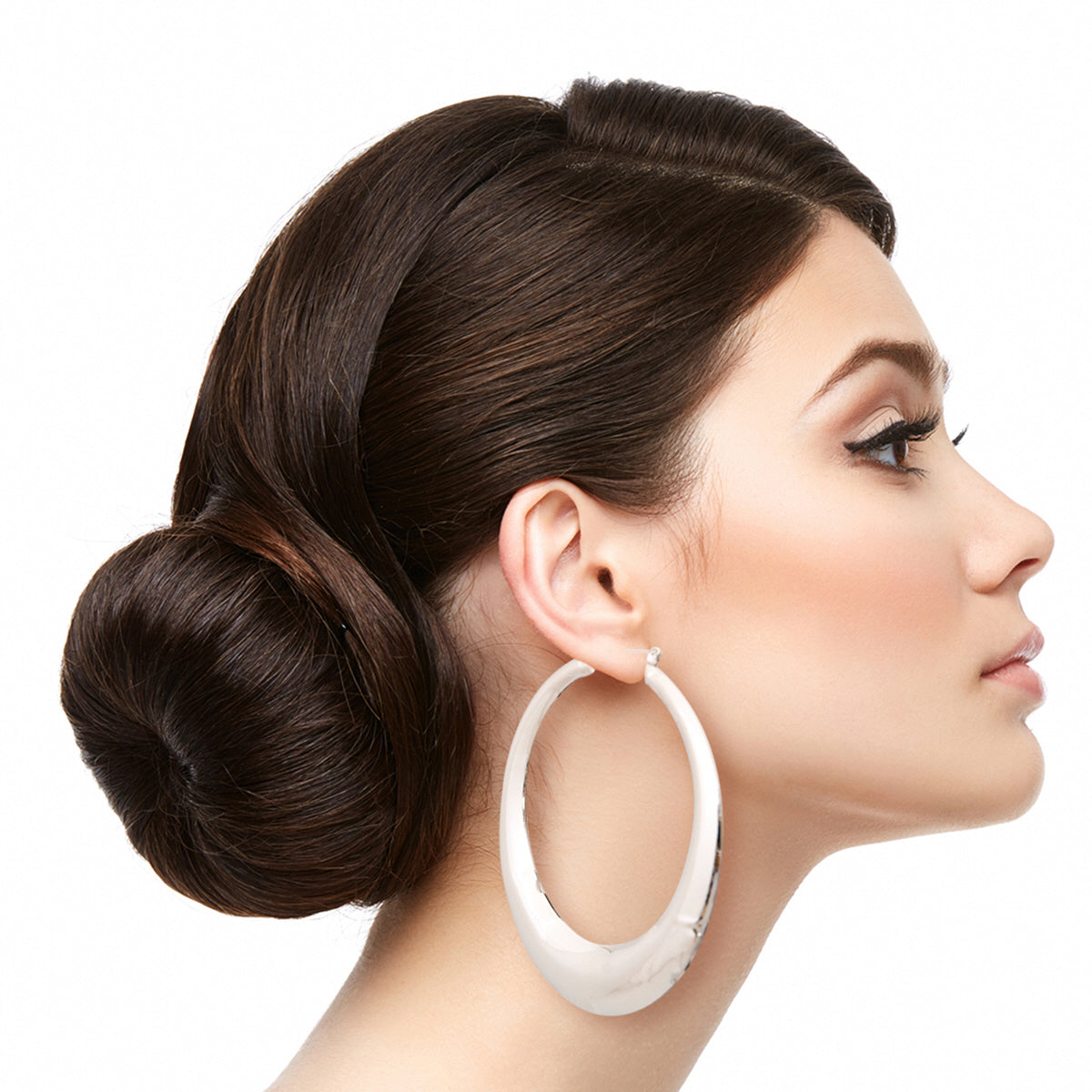 Polished Metal Hoop Earrings