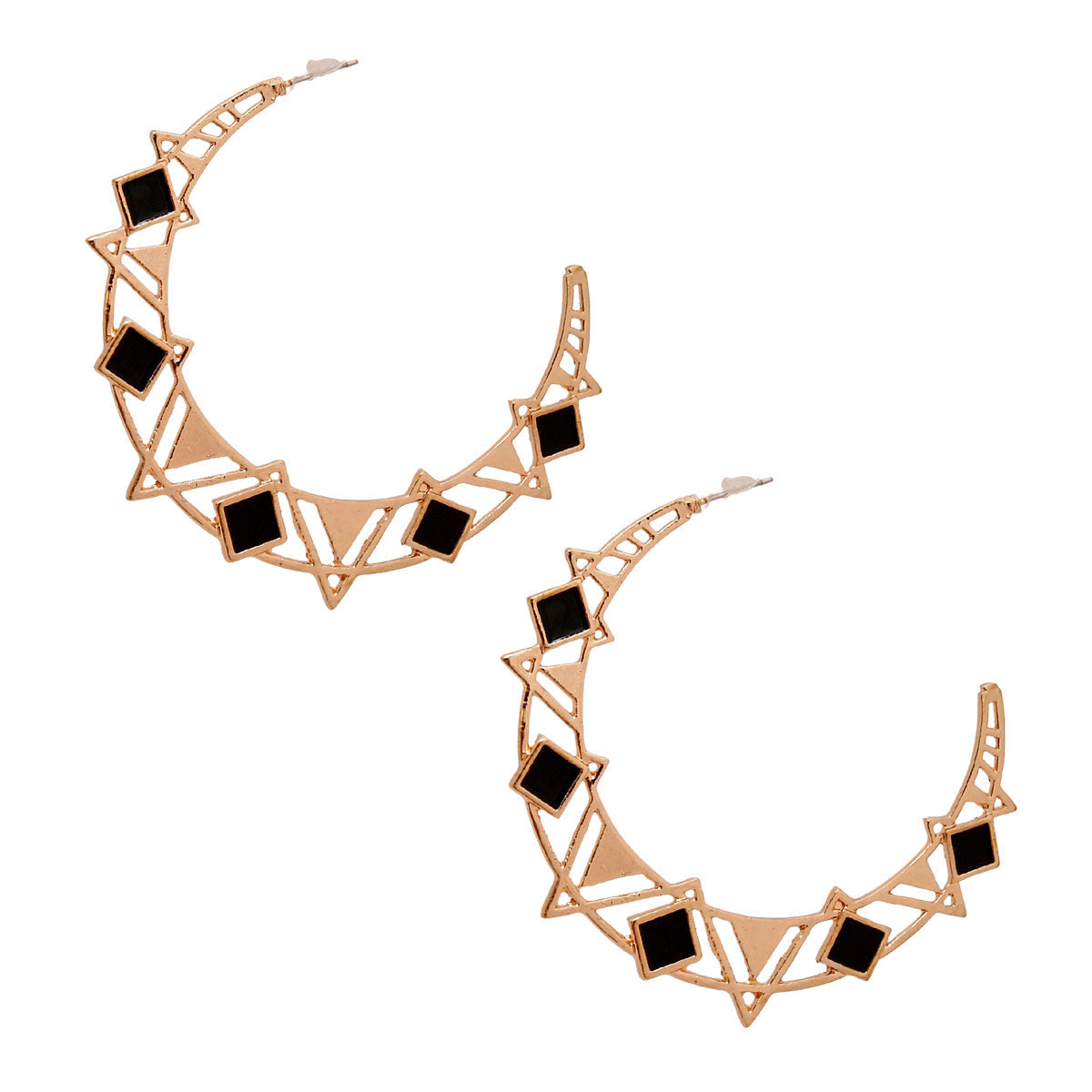 Black Geometric Hoops