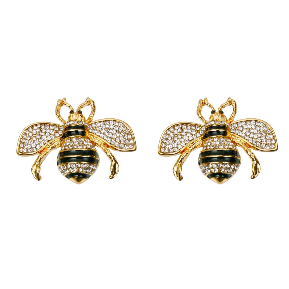 Designer Style Rhinestone Bee Stud Earrings
