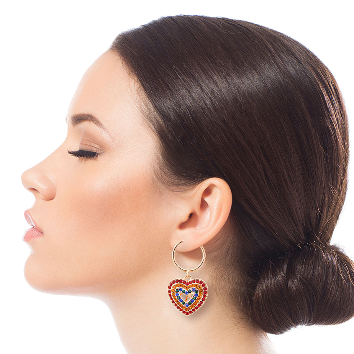 Multi Color Concentric Heart Hoops