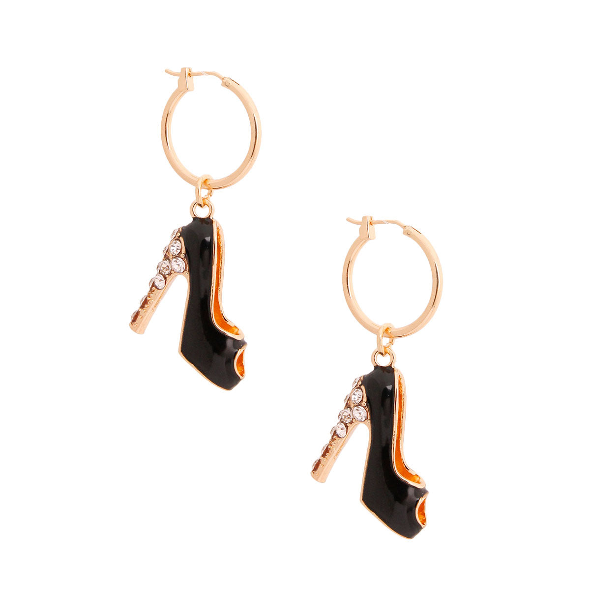 Black Boutique High Heel Hoops