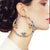 Gold Multi Color Stone Greek Hoops