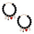 Black Pearl Designer Charm Hoops