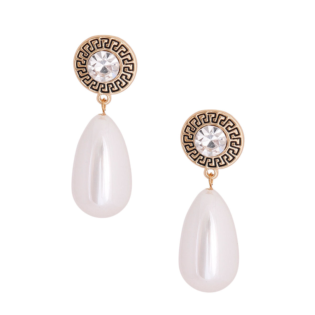 Greek Teardrop Pearl Earrings