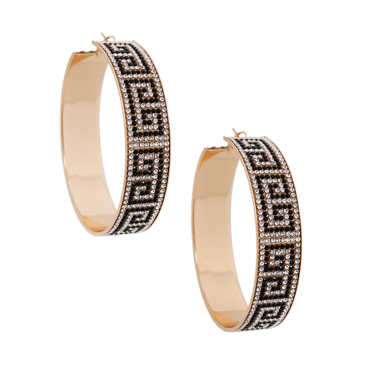 Silver Gold Designer Wide Metal Hoops