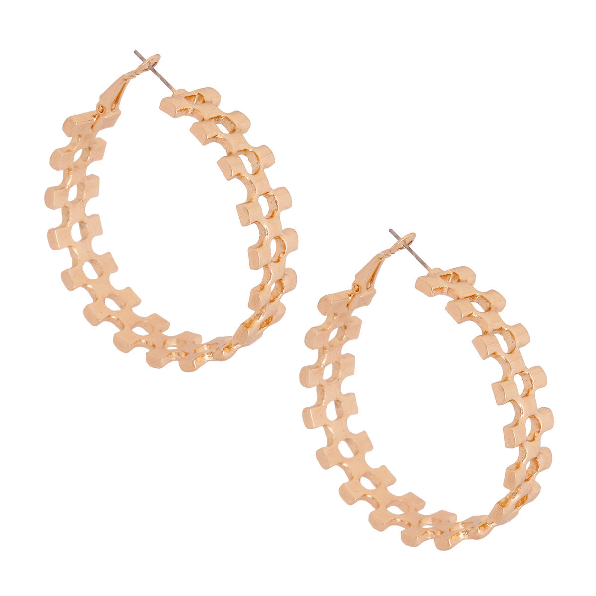 Gold Watch Wristband Shape Medium Hoops