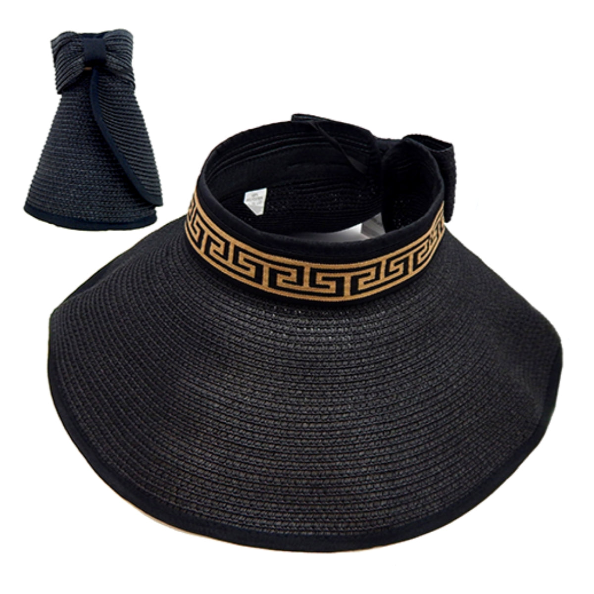 Designer Style Straw Roll Visor