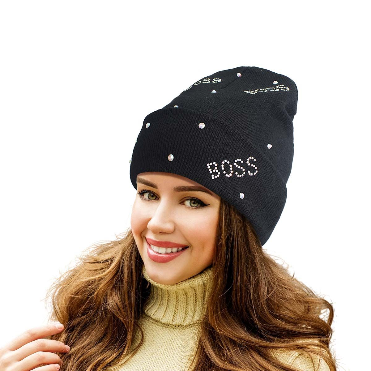 Black Bling Boss Beanie