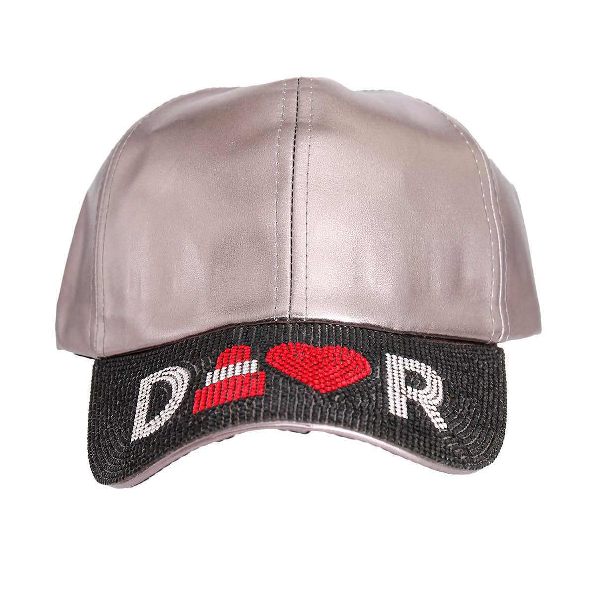 Metallic Silver Designer Visor Hat