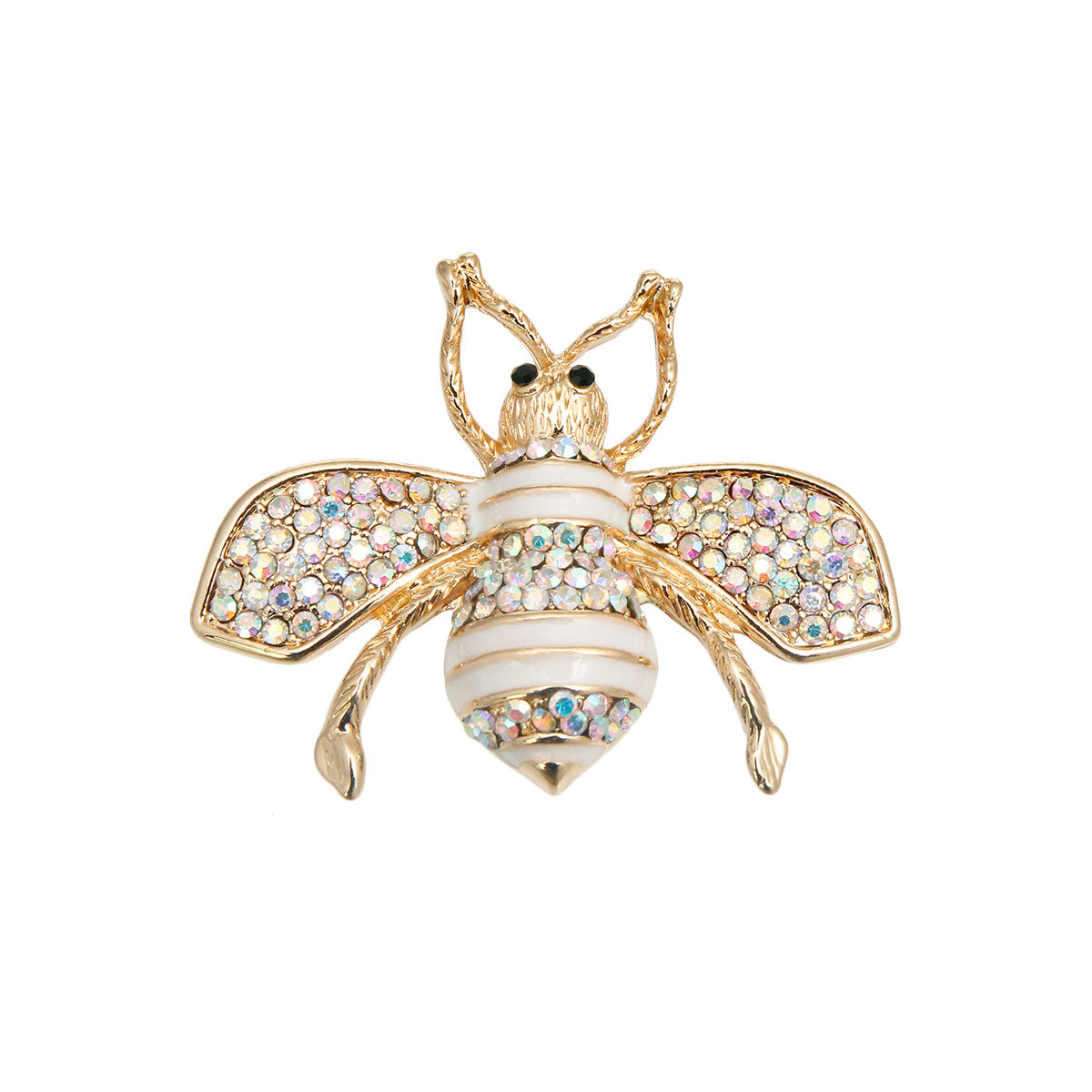 Aurora Borealis Rhinestone Bee Brooch