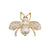 Aurora Borealis Rhinestone Bee Brooch